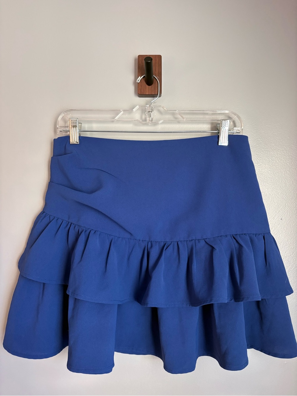 glam Royal Blue Ruffle Tiered Mini Skirt Coquette Party Y2K